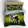 Black and White Cow on Meadow Bedding Duvet Cover Set Duvet Cover Pillowcases  (1*Duvet Cover 2*Pillowcases, without duvet insert)