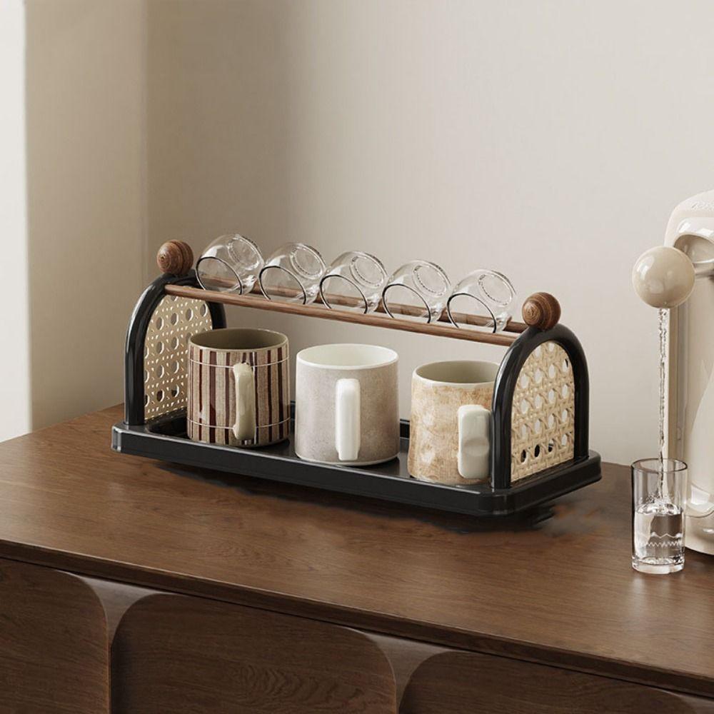 Large Capacity Coffee Cup Holder Plastic Mug Storage Rack Water Bottle Holder Cup Holder  Pantry