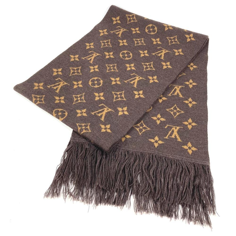 Louis Vuitton  MP2964 Virgil Abloh charpesLV friends fringe Scarf wool Brown