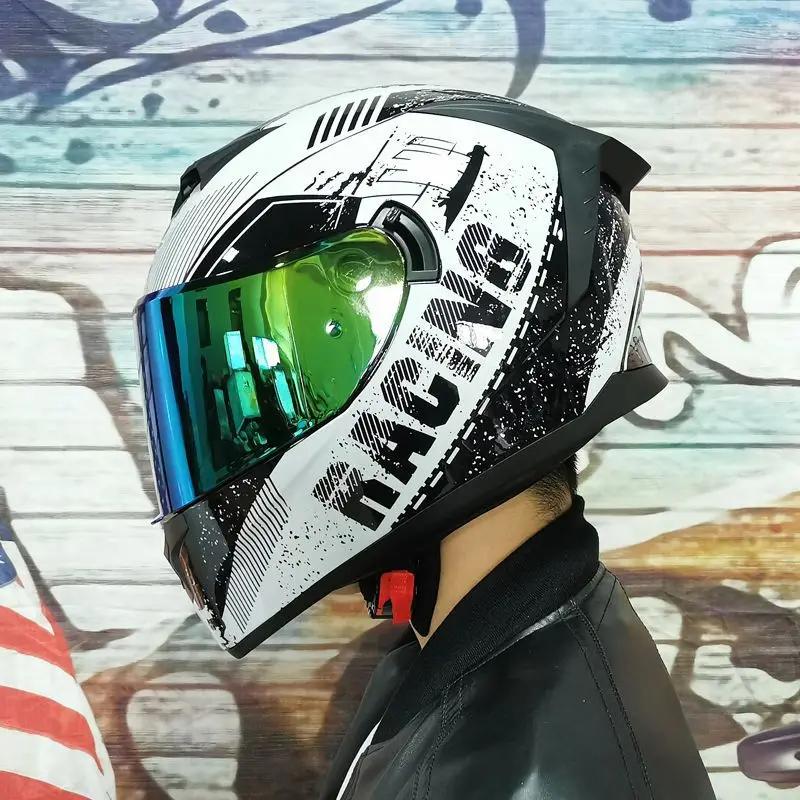 LVS Motorcycle Helmet Men's Women's Motocross Full Helmet Personality Cool Racing Helmet Casco Moto DOT Certification