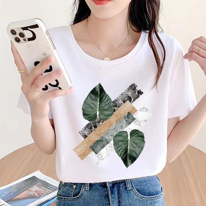 Geometric Trend Women's Short Sleeve Round Neck Fashion T-shirt