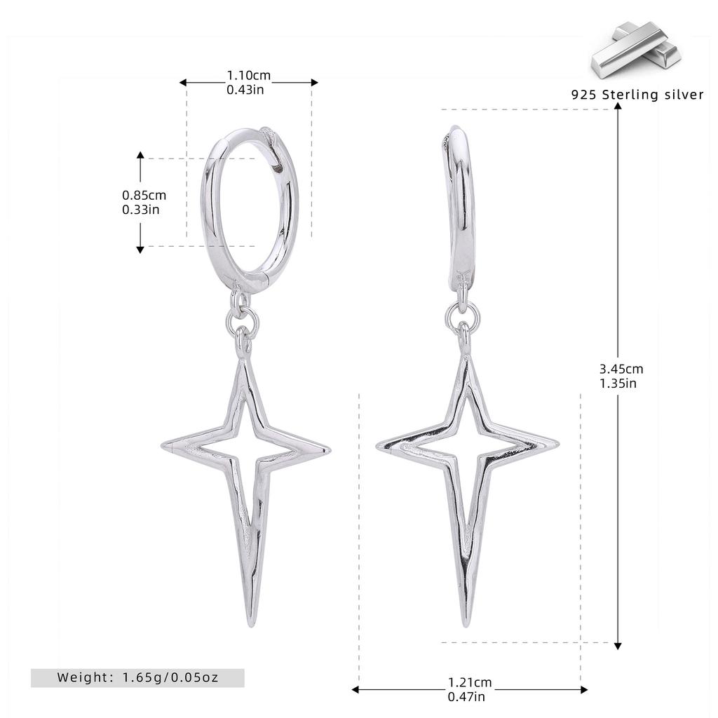 The New S925 Sterling Silver Ear Buckles Are Fashionable and Individual and the Sparkling Cross Earrings Exude a Touch of Luxury