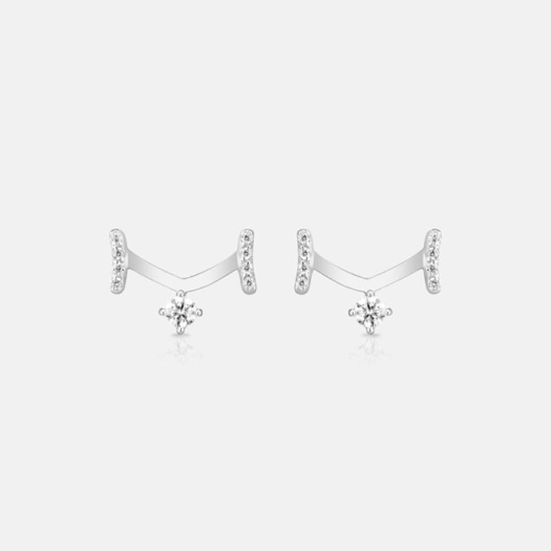 METROCITY JEWELRY M Basic Sterling Silver White Earrings A233SE9042WPA