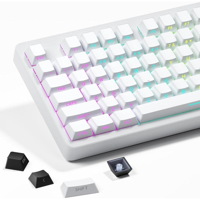 Polar Day Gradient Translucent Keycap Set with Micro-Dust Positive Engraving