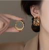 Silbernadel Geometrische Plüsch Leopardendruck Ohrringe: Hochwertige Luxus-Stecker im Hongkong-Stil für Damen