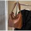 New Soft Leather Texture Armpit Bag High Capacity Women Backpack Versatile Commute Shoulder Tote Bag