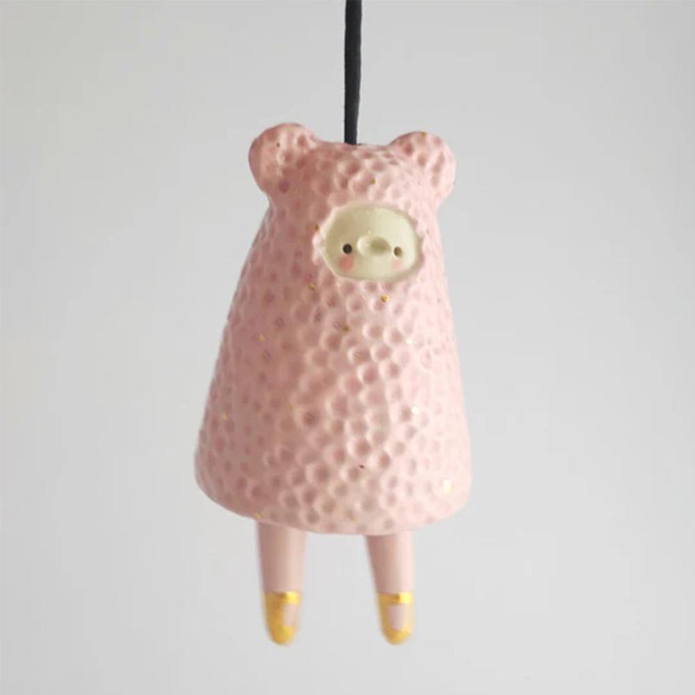 New Cute Ceramic Bells Collection Cartoon Craft Handmade Wind Chimes Simple Yard Pendant Home Decoration