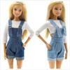 Crop Top Doll Suspenders Trousers Outfit Denim Jeans Funny Children