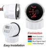 0-190 Ohm 52mm UP-DN Right Side Trim Meter Waterproof Trim Gauge with Red Backlight Stainless Steel Bezel Car Accessories