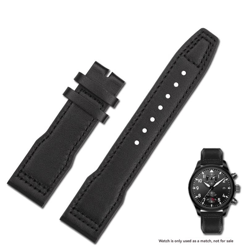 Für IWC Flieger Kleiner Prinz Mark 18 Serie Bronze Spitfire Fighter Armband 20mm 21mm Rindsleder Armband Herren Kalbsleder Armband