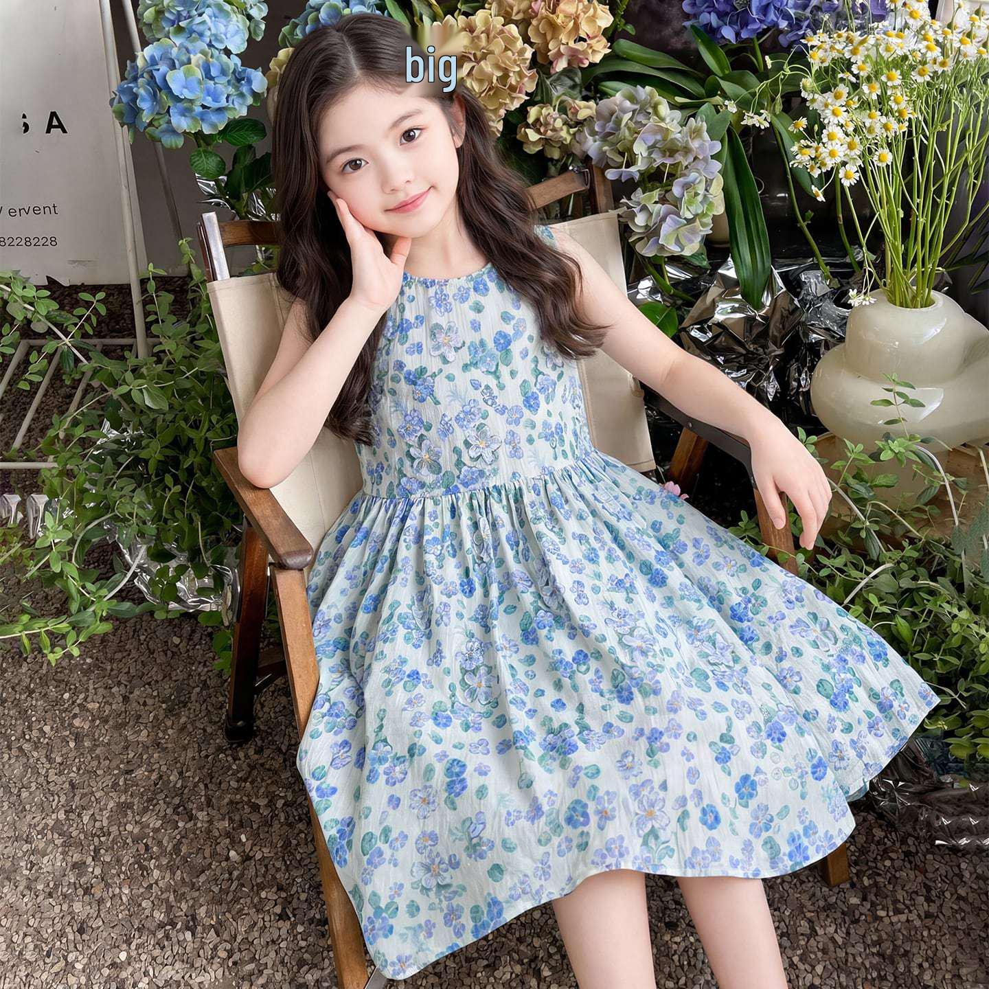 Girls Cheongsam Summer 2026 Chinese Princess Dress 160