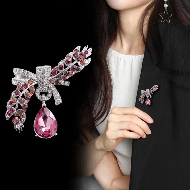 Waterdrop Wheat Brooches For Women Beautiful Flowers Plants Party Office Brooch Clothes Backpack Pins Gifts