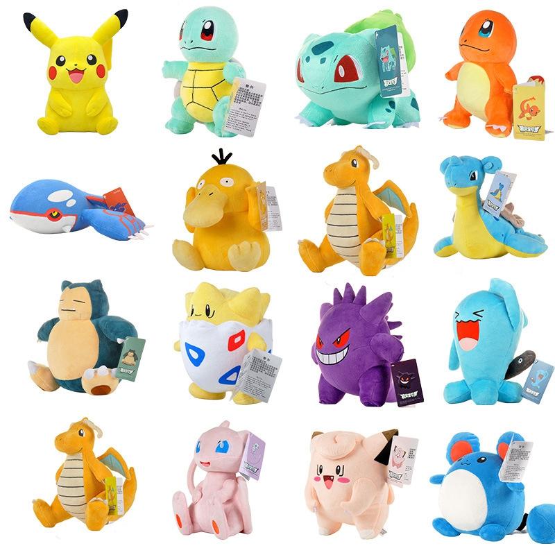 Pokemon Plush Stuffed Plaything Pikachu Charizard Gengar Genuine Plush Doll Soft Kawaii Cartoon Toys for Kids Birthday Presents