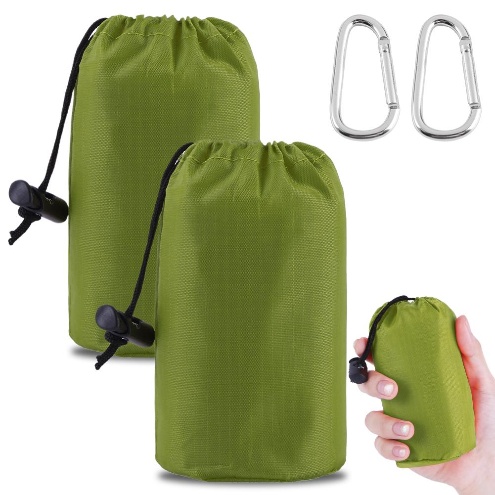 

Emergency Sleeping Bag Survival Sleeping Bag Thermal Emergency Blanket Multi-Function with Carabiner for Sleep Survival Shelter