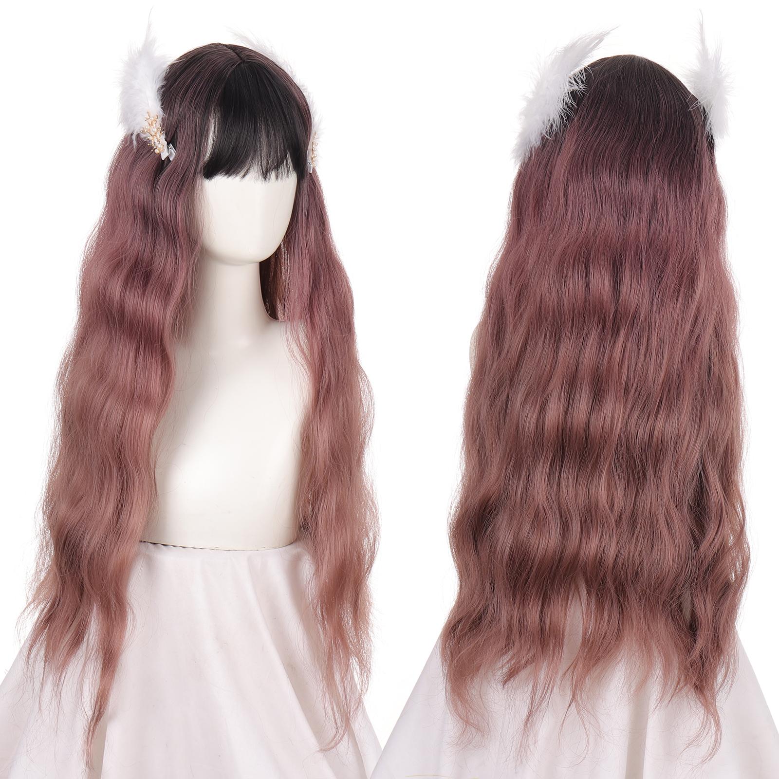 

Черный длинный женский парик с термостойким синтетическим париком Liu Haibo Черные женские афроамериканские волосы