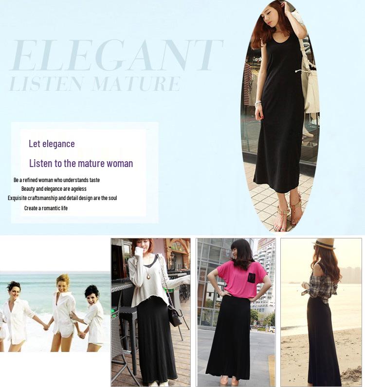 Women's Plus Size Spaghetti Strap Loose Modal Long Beach Dress