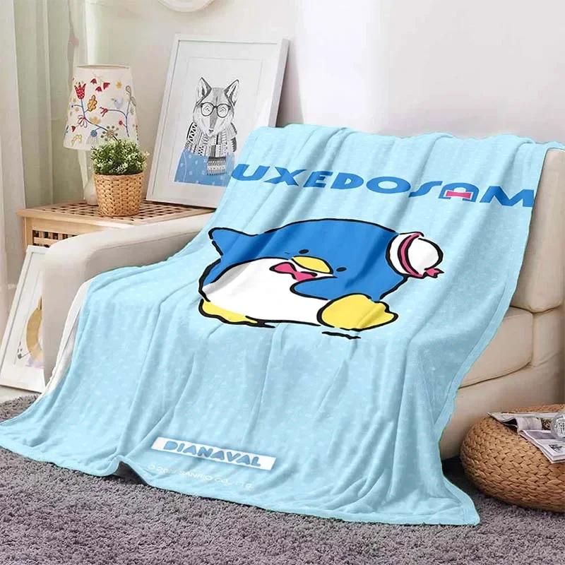 6 Sizes Tuxedo Sam Blanket Japanese Style Soft Flannel Throw Fluffy Bed Comfortable Home Four Season Warm Blanket Baby Gift