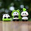 Cute Panda Embracing Bamboo With Frog Headwear Mini Model For Kids And Collectors