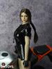 Scale Action Figure Compatible with TBLeague Body DMTOYS Beautiful Woman Sexy Black Short Sleeve Top with Open Chest and High Cut Bodycon Jumpsuit