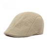 Men Breathable Mesh Flat Cap Summer Sunshade Ivy Cap Lightweight Duckbill Hat Retro Plain Forward Cap for Middle-Aged