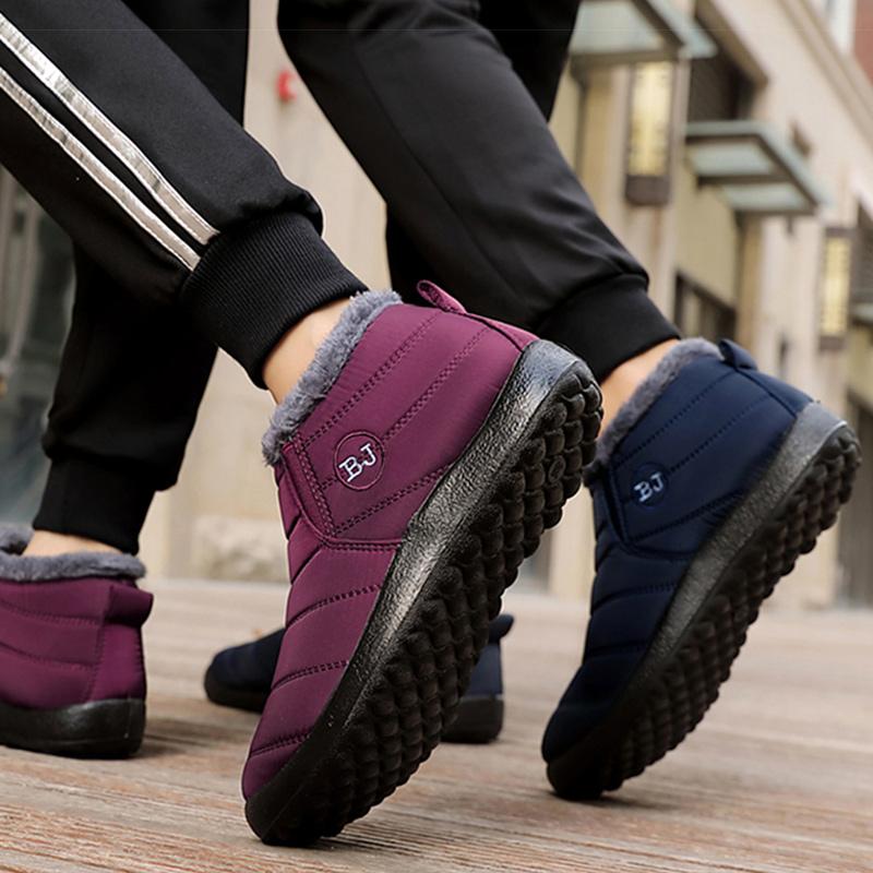 Mode Herrenstiefel Paar Winterschuhe Herren Warme Pelz-Stiefeletten Winter Botas Para Hombre Leichte Wasserdichte Schneestiefel Lässige Stiefeletten