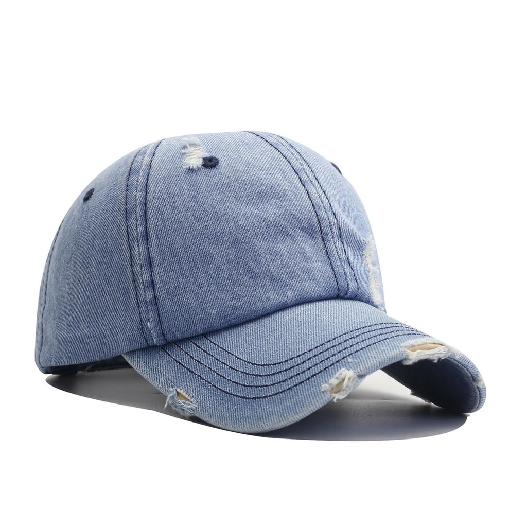 New washed and old denim baseball cap women's fashion sunscreen sunshade travel cap men