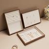 Velvet Wood Rings Tray Exquisite Jewelry Display Tray Multipurpose Ring Earring Holder  Home