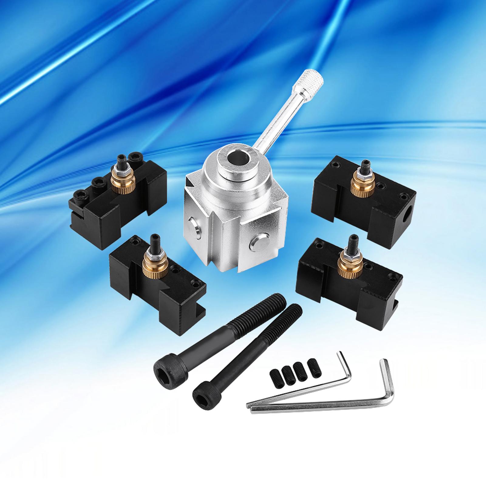 Set Portautensili per Tornio Lega di Alluminio Cambio Rapido Mini Tornio Porta Utensili e Kit Supporto Accessorio per Tornio