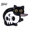 Versatile Enamel Brooch Craft Halloween Cartoon Black Cat Skeleton Shape