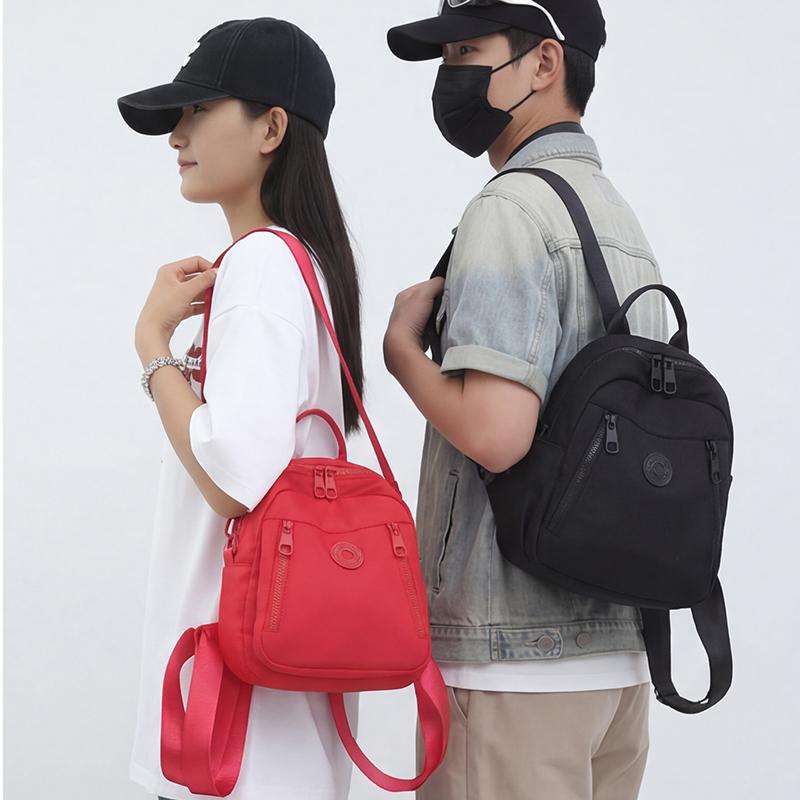 Einfarbiger Rucksack Große Kapazität Nylon Leichter Rucksack