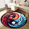1pc Yin Yang Dragon & Phoenix Circular Rug - Home Decor, Office Round Mat, Outdoor Gift CarpetRA1509