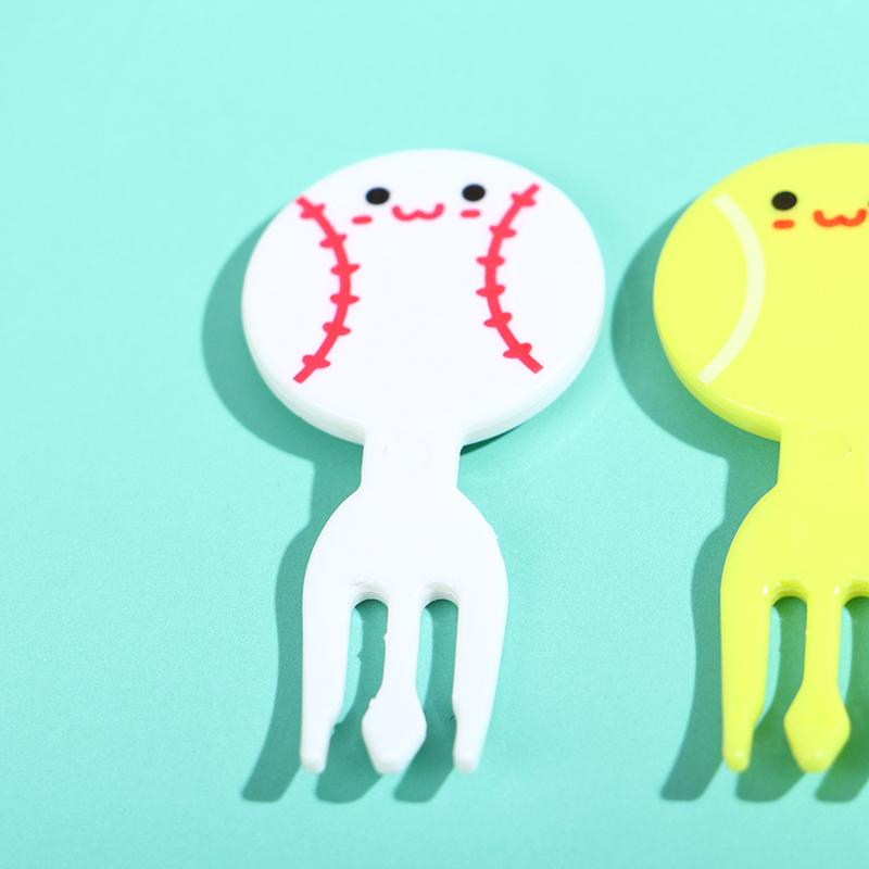 8Pcs Mini Football Sport Fruit Fork Cartoon Snack Cake Dessert Food Toothpick