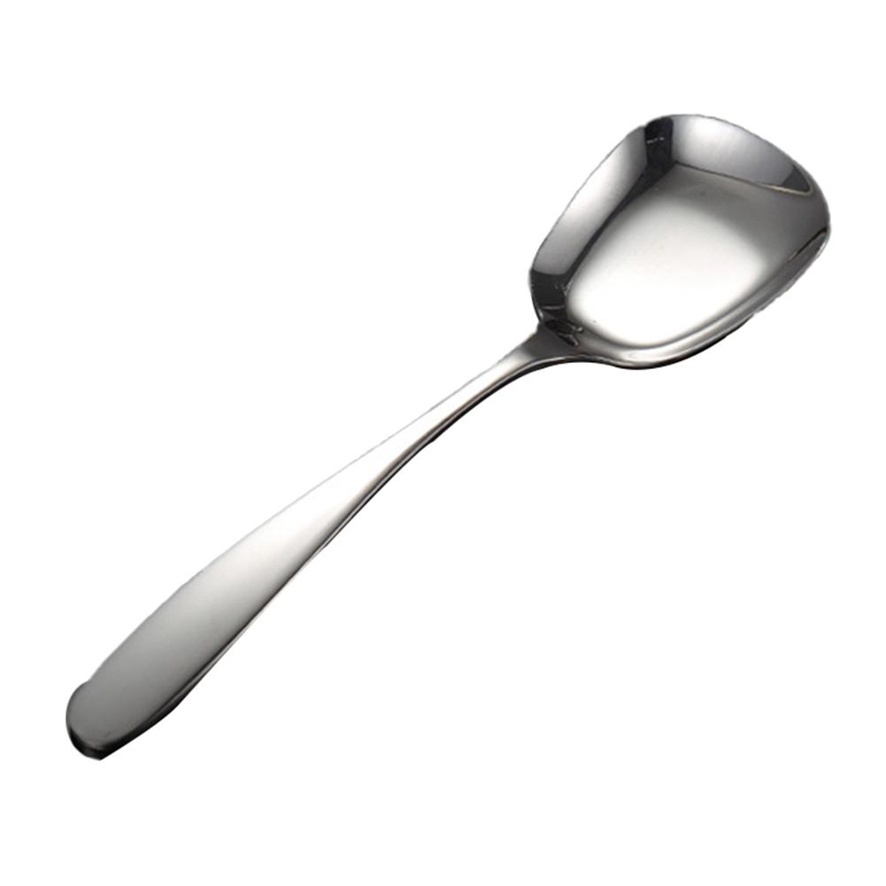 

17 см плоскодонная ложка из нержавеющей стали квадратные столовые ложки для риса детская длинная ручка ложка для напитков для мороженого десерт