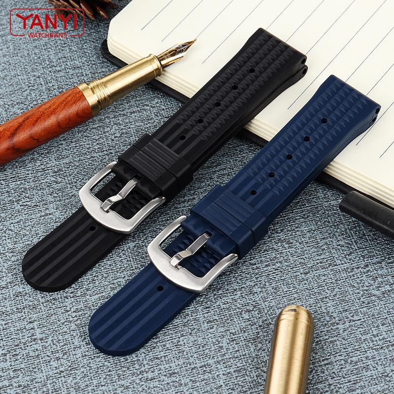 Klockarmband i fluorgummi 20 mm 22 mm dammtätt gummiband för omega seiko huawei Samsung klockarmband märke sportklockarmband