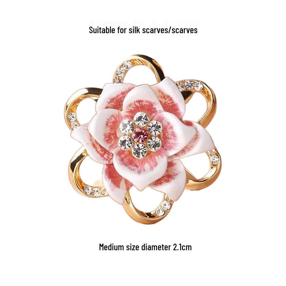 Elegant Silk Flower Scarf Buckle: Versatile, Dual-Purpose Accessory for Shawls and Scarves