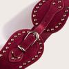 Women's Fashionable and Handsome Suede Rivet Elastic Wide Waist Seal Adjustable Western Style Elastic Waist Belt