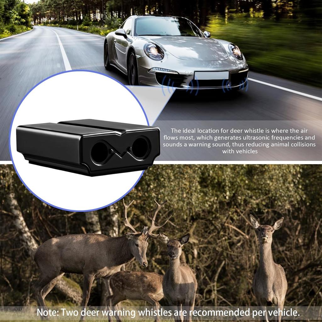 Deer Whistle For Car - Upgraded Deer Whistles For Vehicles Deer Safety Warning Devices Deer Horn For Car Motorcycle Trunk SUV 4 Pack