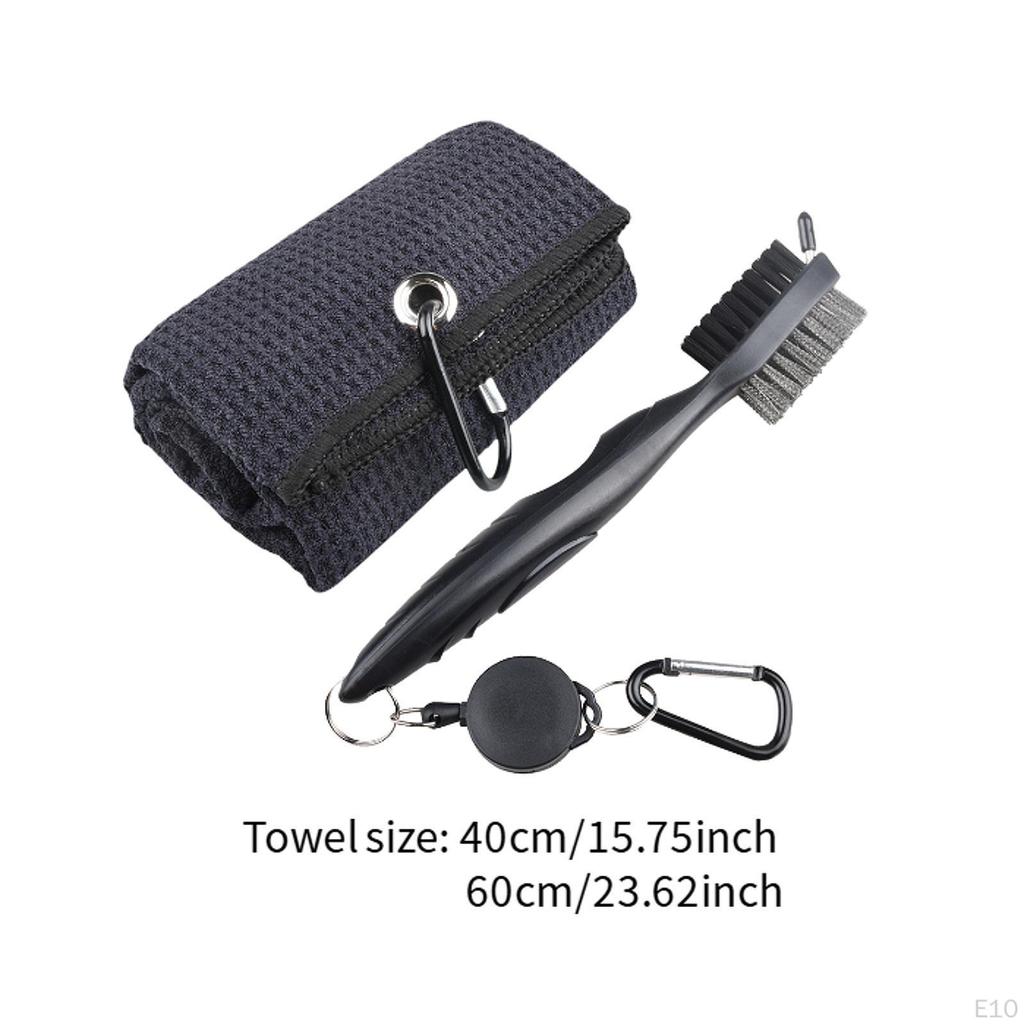 Double Sided Golf Club Brush Towel, Cleaning Tool Microfiber Towel