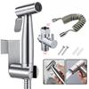 Handheld Bidet Sprühset aus Edelstahl mit Schlauch Toilettenreinigung Haustierbad Windelwasch-Kit