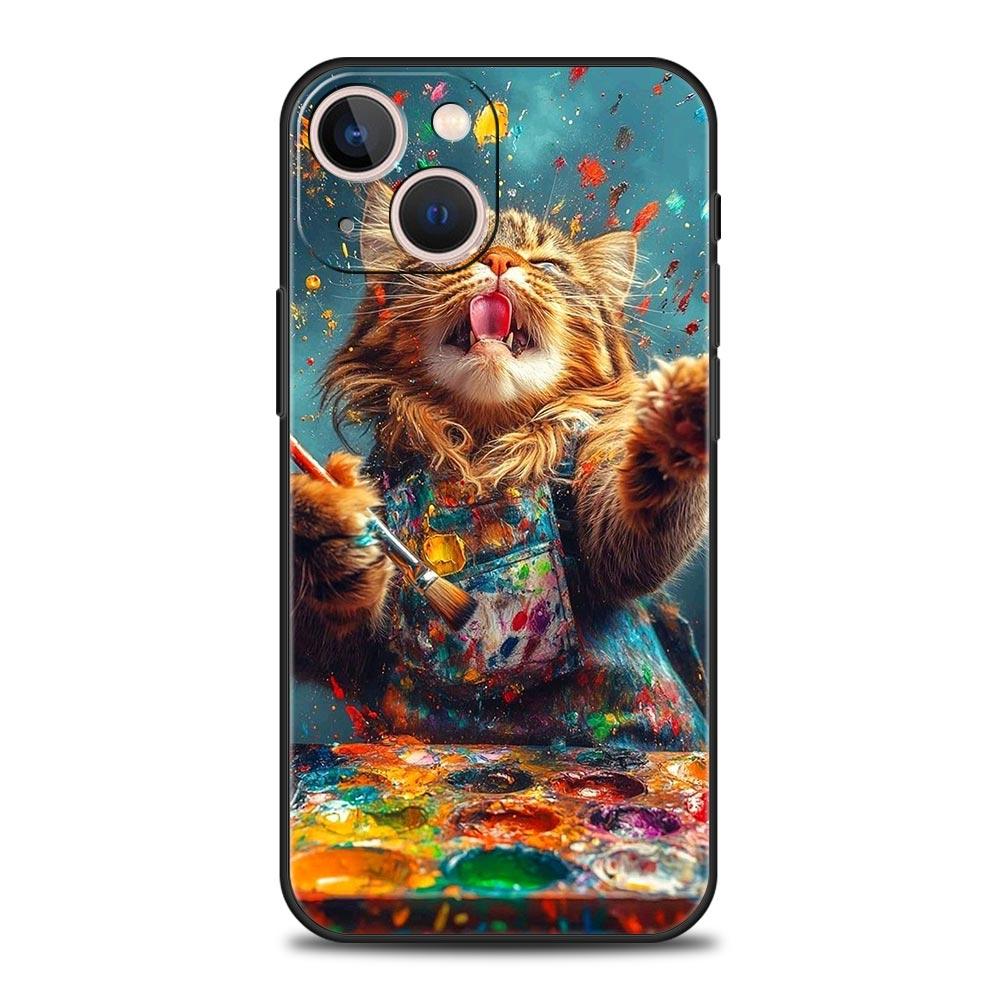 Cute Cat Phone Case Cover for iPhone 17 16 15 14 13 12 Pro Max 11 Pro Max 17 AIR Plus Shockproof Soft TPU Shell Fundas Capas Bag
