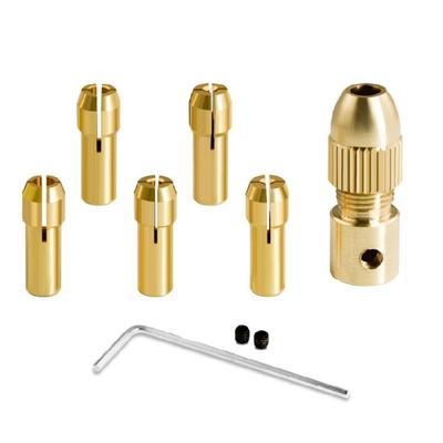 6Pcs Drill Chuck Collet Set 0.5-3mm Replacement Collet with Keyless Drill Chuck Rotary Drill Nut Tool Set Adapter