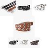 Stylish Heart Buckle Decorative Women's Denim Belt With Faux Leather Material In Black White Coffee And Camel Colors