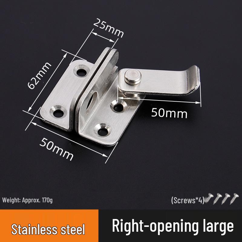 90° Stainless Steel Sliding Door Latch Bolt for Pet Cages – Anti-Theft Safety Lock