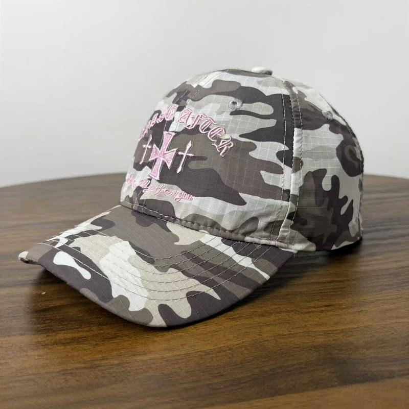 American summer plaid quick-drying camouflage baseball cap for men and women couples fashion trend versatile cool handsome sun hat