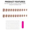 Caramel-Pudding Nude False Nails 24 Pieces Natural Jelly Texture for DIY Manicure