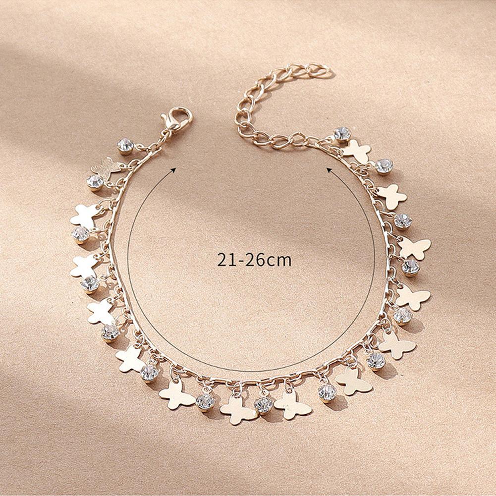 Creative Butterfly Pendant Anklets Luxury Rhinestone Anklet Jewelry Accessories For Women