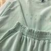 Women's Summer Casual Suit Korean Round Neck Letter Short Sleeve T-shirt Suit Thin Slim Loose Wide-leg Sports Shorts Two-piece Set Fitness Suit