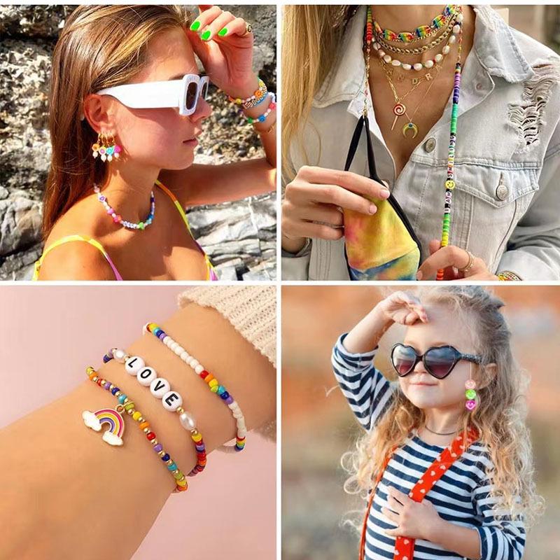 Handmade Barrel Beads DIY Kit: Complete Set for Bracelet Jewelry Making with Pony Beads