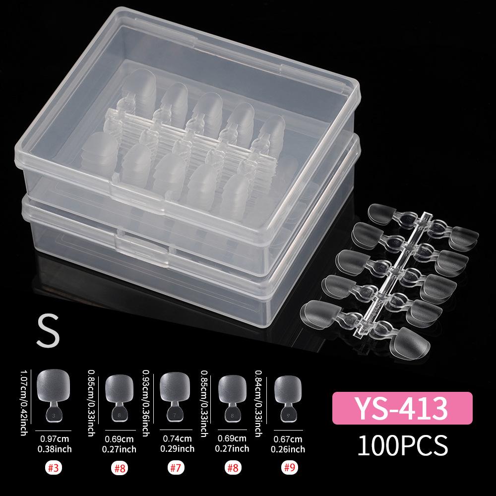 Children's Short Round Nail Stickers - 100 Wearable Manicure Tips