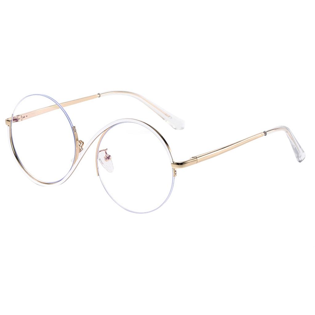 Yousheng Hexenbrille Ikonisches Design Flache Spiegel Leichter Metallrahmen S-förmige Bügel Runde Brille Halloween-Partys Requisite Cosplay-Brille